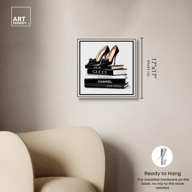 Ink Books and Heels Canvas by Art Remedy