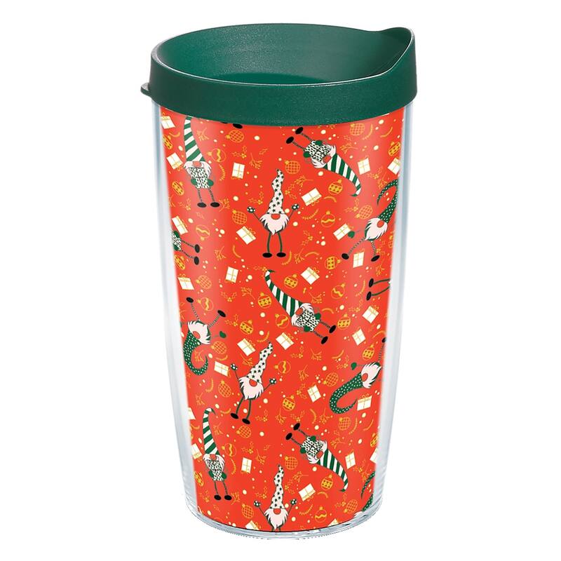 Tervis Christmas Gnomes Pattern Holiday Made in USA Double Walled Insulated Travel Tumbler, Classic - 16oz
