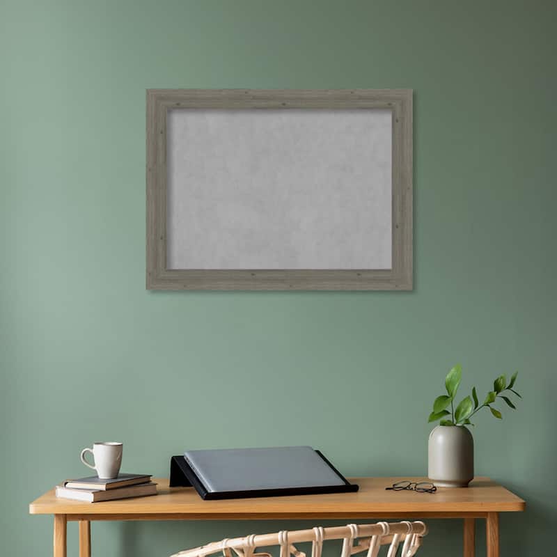 Amanti Art Fencepost Grey Narrow Framed Magnetic Board