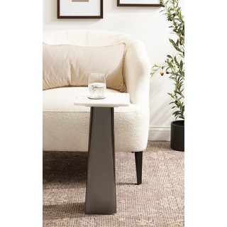 Kate and Laurel Quinley Square Marble Drink Table - 10x10x22 - Bed Bath ...