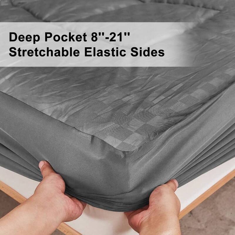 Breathable Down Alternative Mattress Topper with 8-21in Deep Pocket