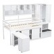 preview thumbnail 5 of 29, Efficient Twin Size Wooden Loft Bed Big Storage, Under-bed Desk, Drawers and Integrated Wardrobe, Mobile Workstation, White