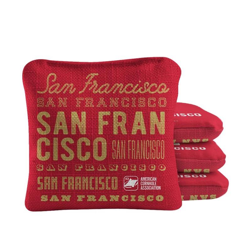 San Francisco Football Red Dual Sided Cornhole Bags