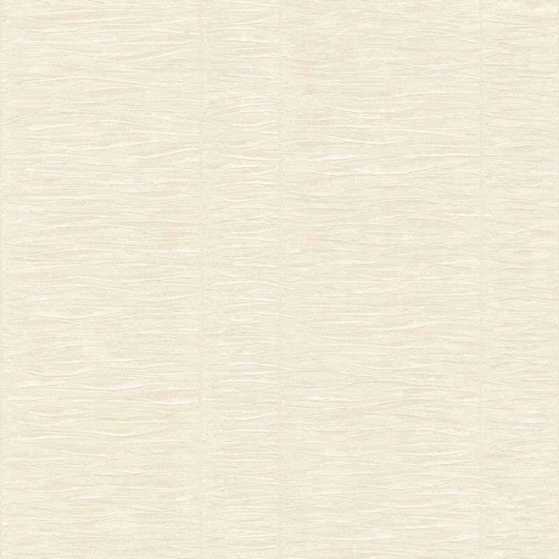 Galerie Wallcoverings Palazzo 2 Collection Pleated Stripe Vinyl on Non-woven Matte Wallpaper Roll - 33 feet x 21 inches - Off White