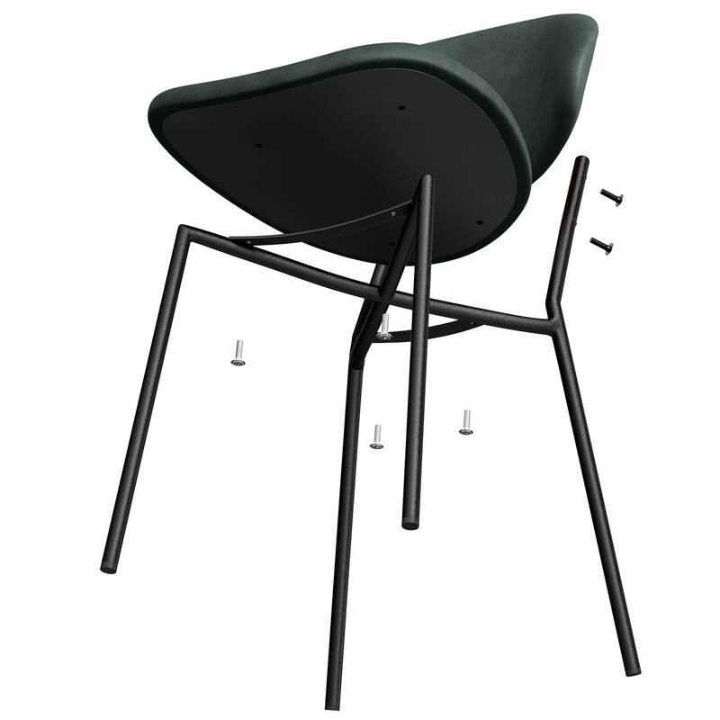 PU Leather Upholstered Dining Chairs with Curved Backrest (Set of 4 )