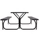preview thumbnail 4 of 6, Outdoor Picnic Garden Party Table And Bench Set-Black - 54" x 59" x 28.5" (L x W xH)