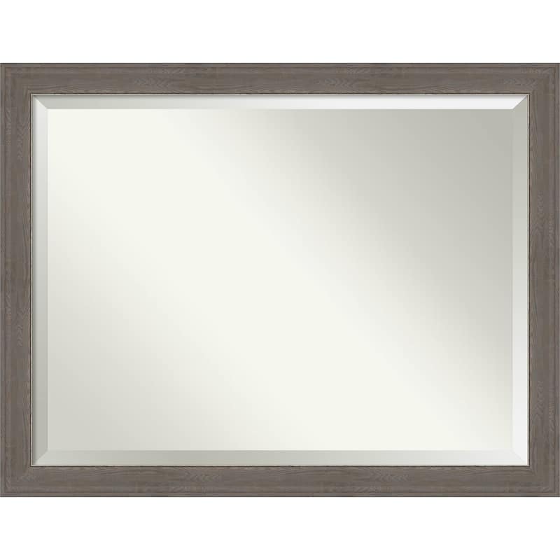 Beveled Bathroom Wall Mirror - Alta Brown Grey Frame - Alta Brown Grey
