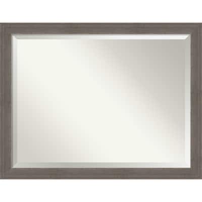 Beveled Bathroom Wall Mirror - Alta Brown Grey Frame - Alta Brown Grey