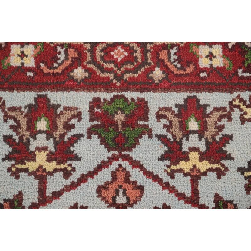 Light Blue Heriz-Serapi Accent Rug Hand-Knotted Oriental Wool Carpet - 2'11"x 4'11"