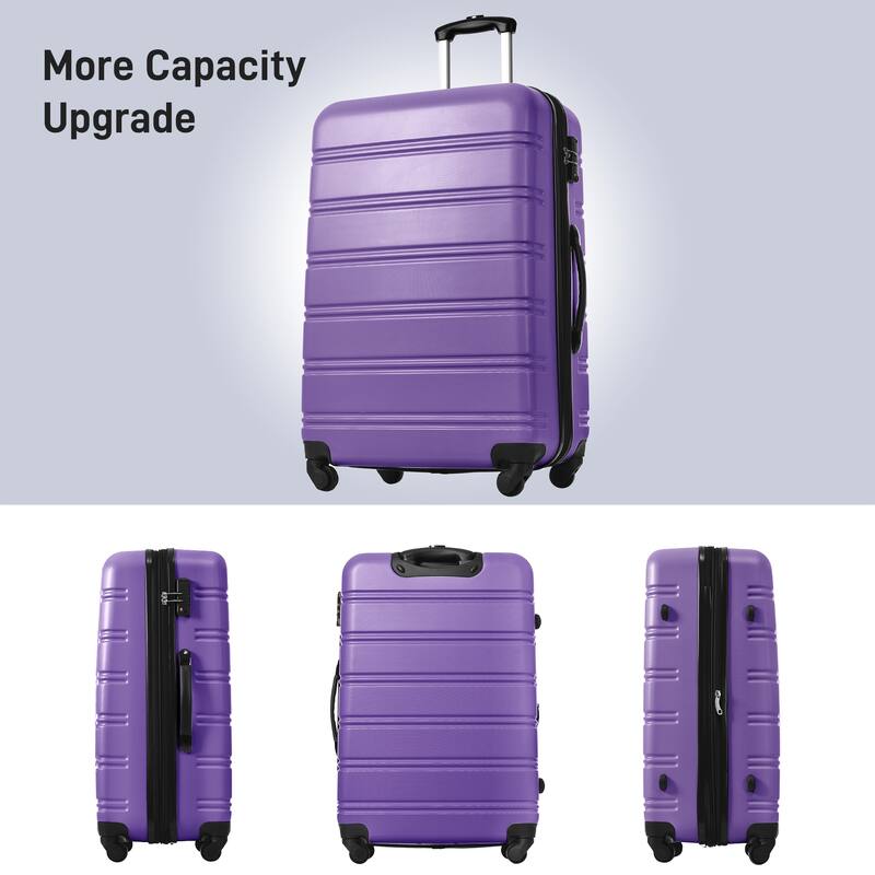 Merax Luggage Set with Spinner Wheels and TSA Lock, 3 Pieces Expandable Hardside Suitcase for Travel, Hardshell Luggage Sets