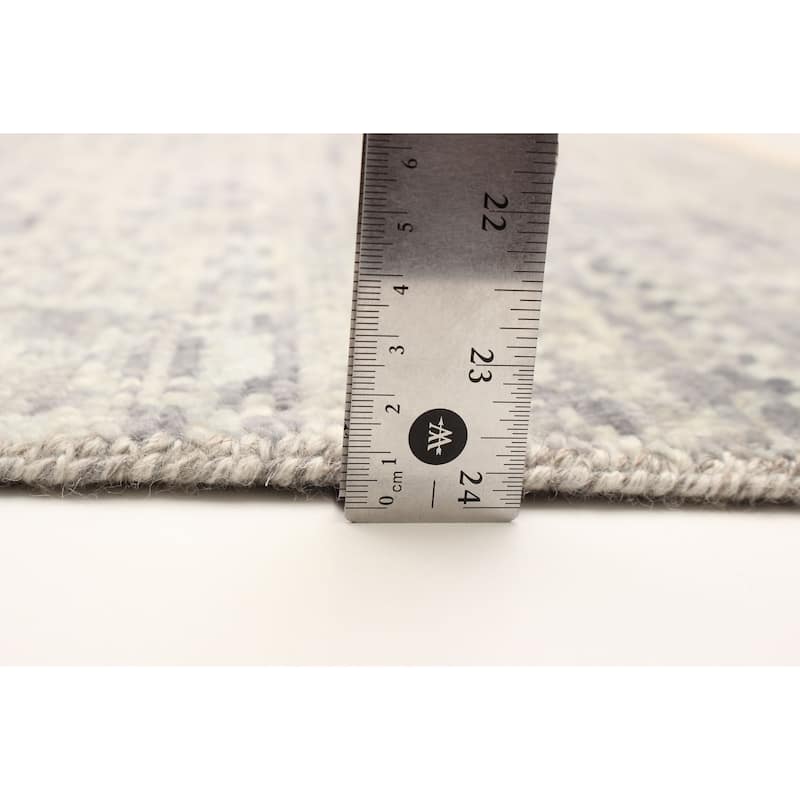 ECARPETGALLERY Hand-knotted Silk Shadow Grey Wool Rug - 3'11 x 5'11