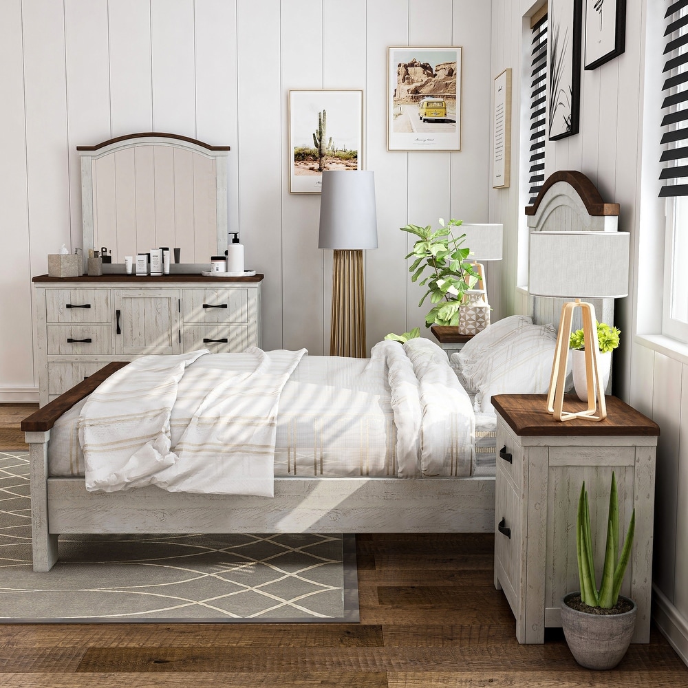 Rustic farmhouse queen online bedroom set