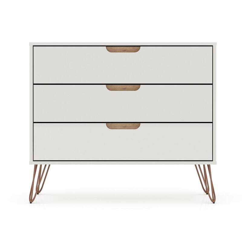 Manhattan Comfort Rockefeller 3-Drawer Dresser (Set of 2)