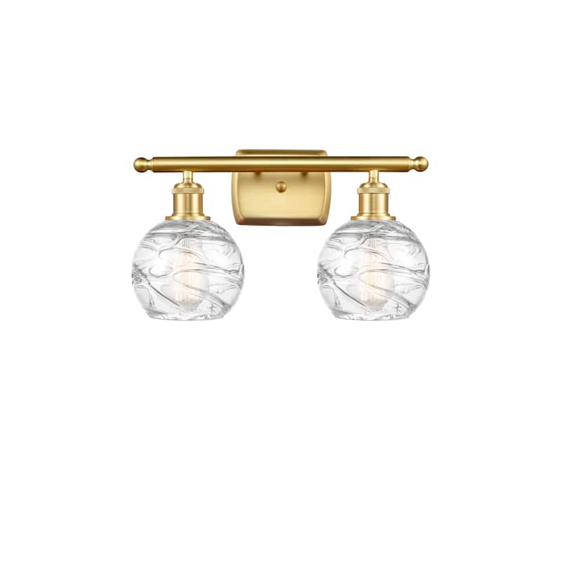 Innovations Lighting Athens Deco Swirl 2 Light 16" Bath Vanity Light - Satin Gold