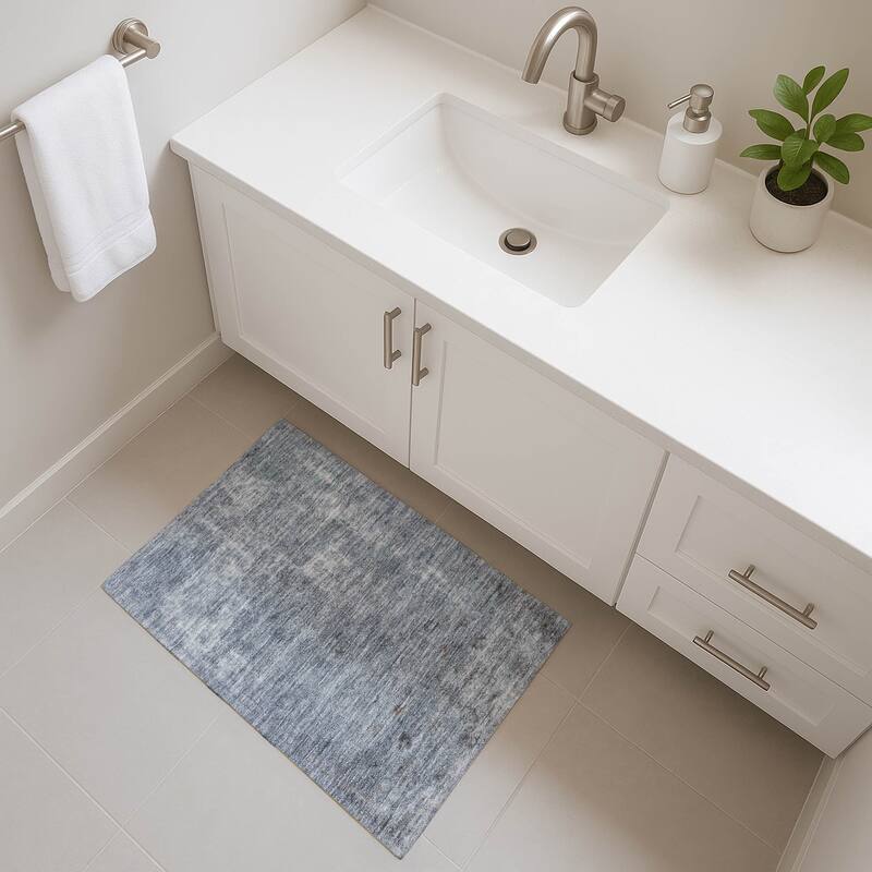 Premium Washable Super Soft Vintage Traditional Mayfield Rug - Blue - 1'8" x 2'6"