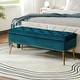 preview thumbnail 132 of 137, HULALA HOME Neptunus Modern 45.5" W Velvet Bedroom Storage Bench for End of Bed with Nailhead Trim TEAL