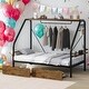 preview thumbnail 2 of 7, Twin Size Platform Bed with Clothes Rack,Storage Shelves and 2 Drawers