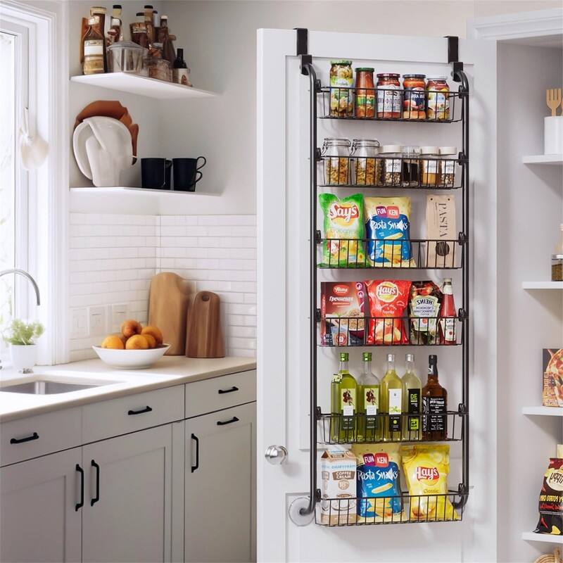 ver the Door Pantry Organizer Metal Pantry Organizers and Storage 6Tier - 5.43"D x 16.73"W x 6.06"H