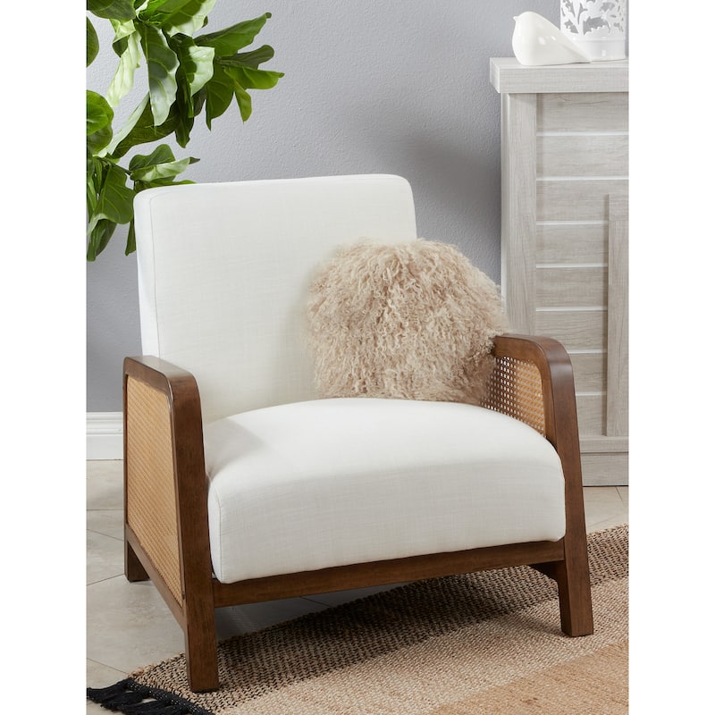 Poly-filled Mongolian Lamb Throw Pillow