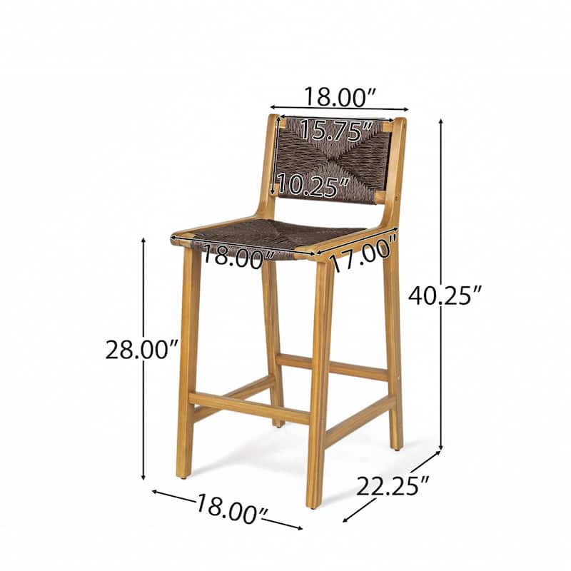 Christopher Knight Home- Branner Acacia Wood Outdoor Barstool Set