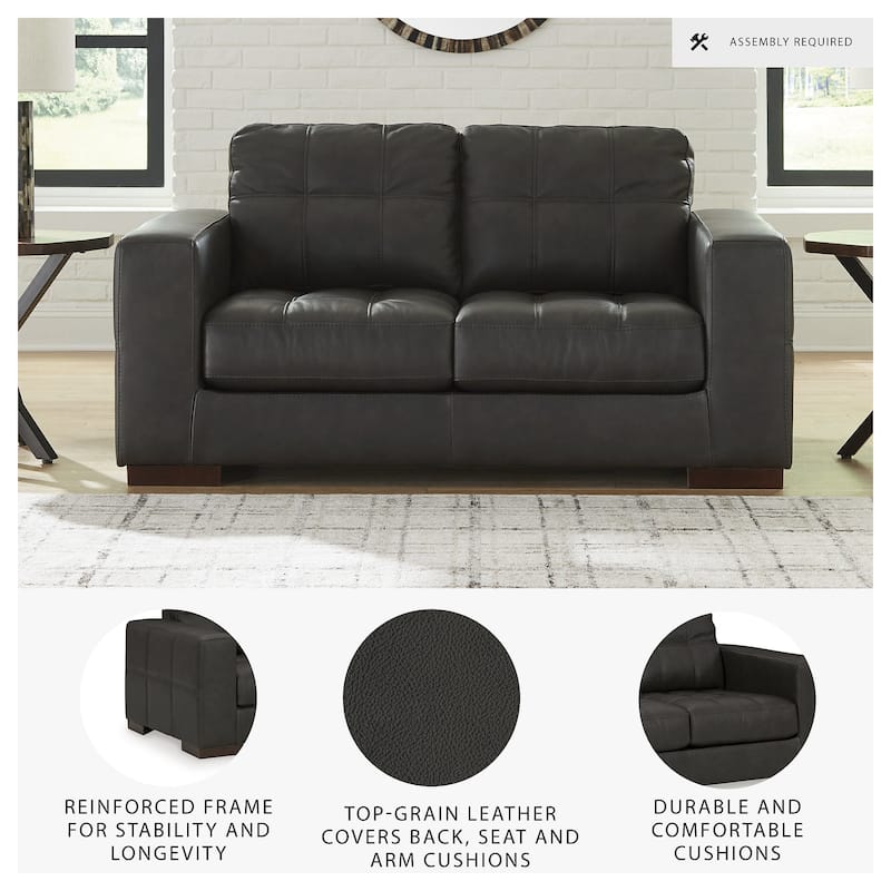 Signature Design by Ashley Luigi Thunder Loveseat - 70"W x 41"D x 35"H