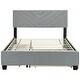 preview thumbnail 1 of 13, Twill Upholstered Bed with Twin Trundle & Drawers, Queen Size, Grey Grey - Queen