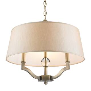 Wry Lighting Waverly 3-light Semi-Flush Mount in Aged Brass
