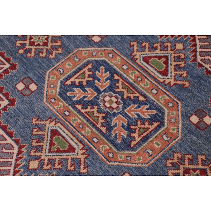 Tribal Kazak Kasen Gray/Blue Wool Rug - 8'3'' x 9'9''