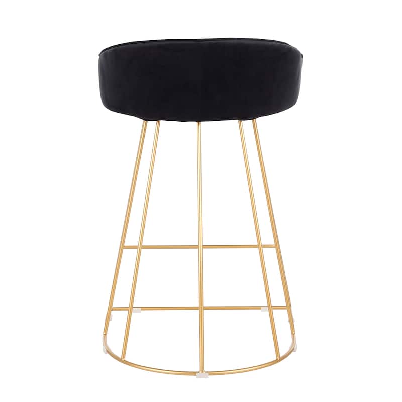 Silver Orchid Haid Velvet Upholstered Counter Stool (Set of 2)