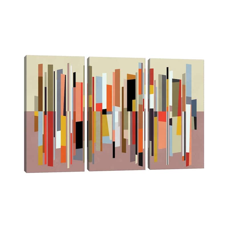 iCanvas "Colored Pieces VI" by Angel Estevez 3-Piece Wall Art Set