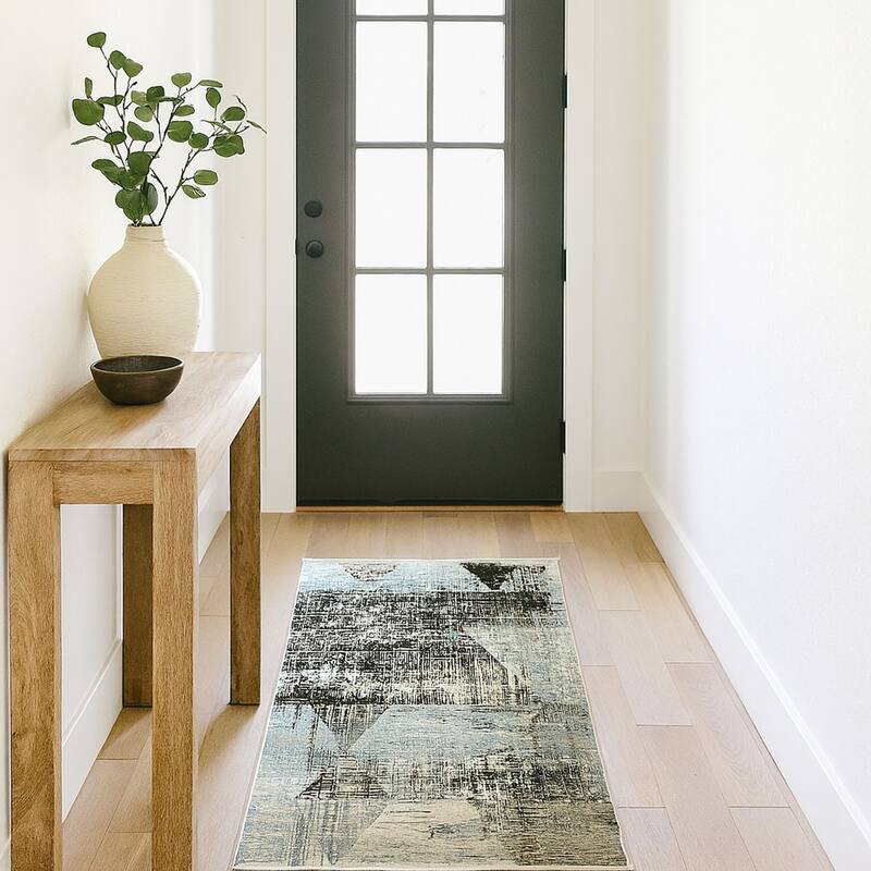 HERAT ORIENTAL Turkish Modern Erased Design Wool & Silk Rug - 2'7" x 4'11"