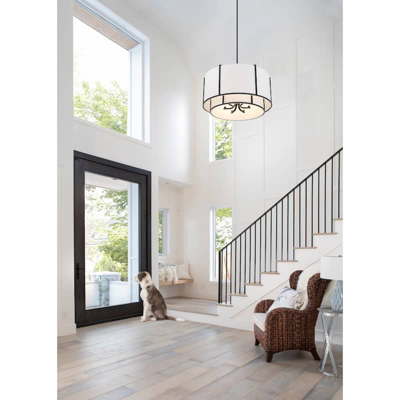 Carlyn 6 Light Black Chandelier - 28"W x 19"H