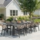 preview thumbnail 26 of 28, 9/11/13-Piece Patio Dining Set Outdoor All-Weather Aluminum Dining Table and Woven Twist Wicker Stackable Chairs Brown - Set of 11