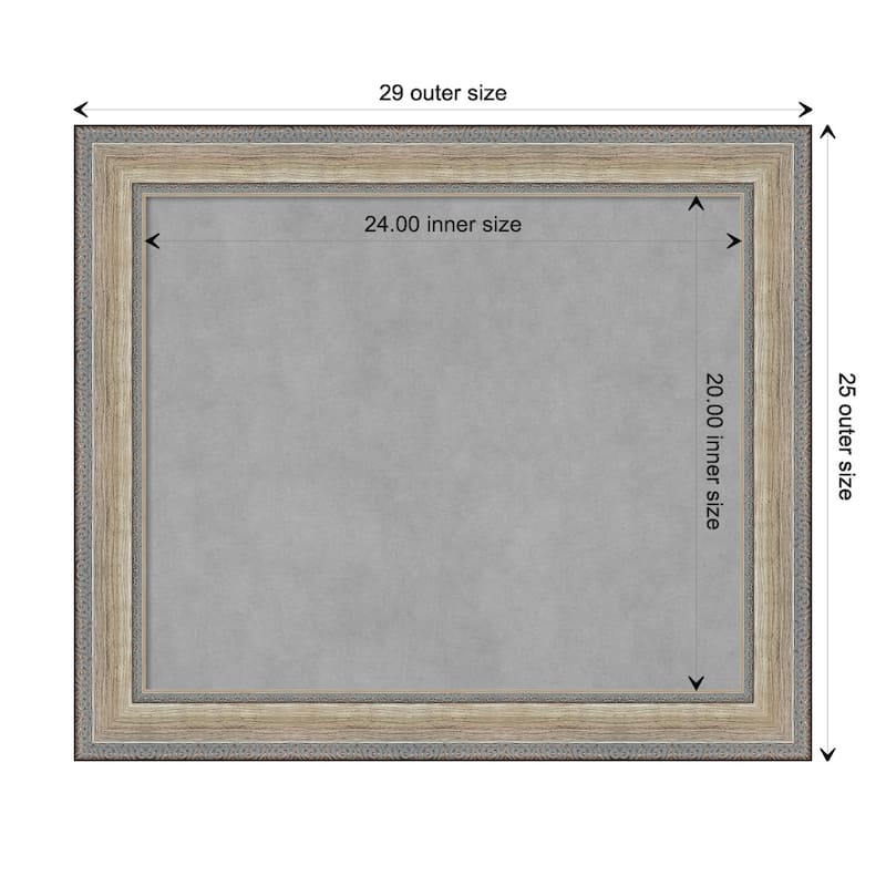 Amanti Art Fleur Champagne Silver Framed Magnetic Board - Board Size 24x20