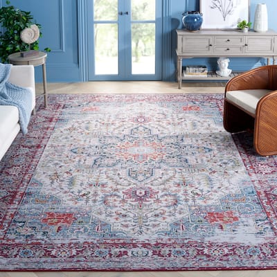 SAFAVIEH Tucson Machine Washable Slip Resistant Iris Oriental Medallion