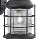 preview thumbnail 7 of 6, VAXCEL Hyannis 18 in. H 1-Light Black Coastal Outdoor Wall Sconce, Durable Steel, Clear Ribbed Glass Shade, LED Compatible