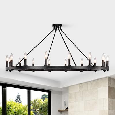 Paige Smith Iron 16-Light 47-Inch Wagon Wheel Chandelier