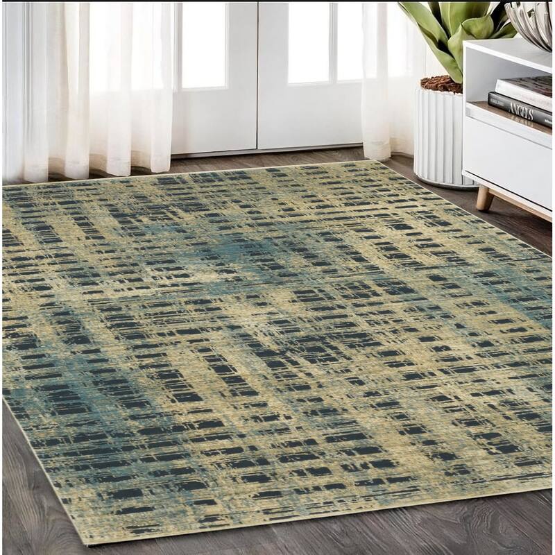 HomeRootsGeometric Modern Rectangle Area Rug - 92.52' X '62.99' X '0.39