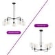 preview thumbnail 23 of 29, 5-Light Modern Linear Sputnik Branch Kitchen Island Light Clear Glass Globe Bubble Chandelier for Dining Room
