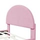 preview thumbnail 28 of 52, Bedroom Velvet Fabric Bed Frame with Classic Semi-circle Shaped Headboard and Metal Legs, Upholstered Platform Bed for Kids