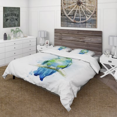 Designart 'Colibri Bird' Traditional Duvet Cover Set