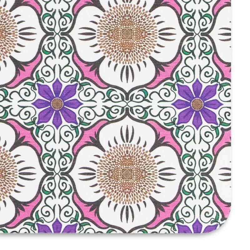 Artsy Mats Flower White Stone Non Slip Bath Mat