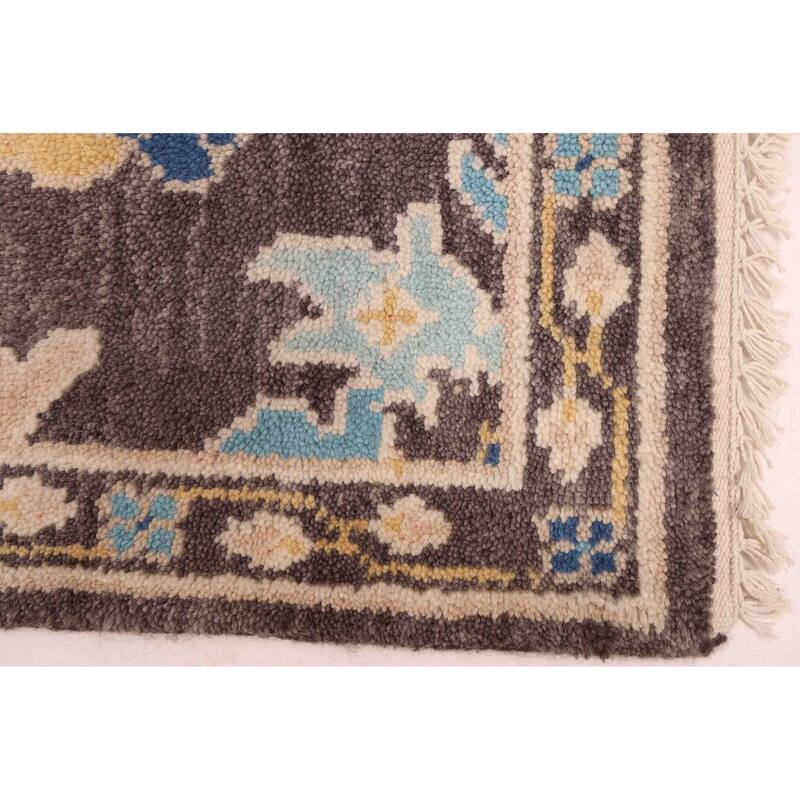 ECARPETGALLERY Hand-knotted Modern Oushak Charcoal Wool Rug - 8'2 x 9'10