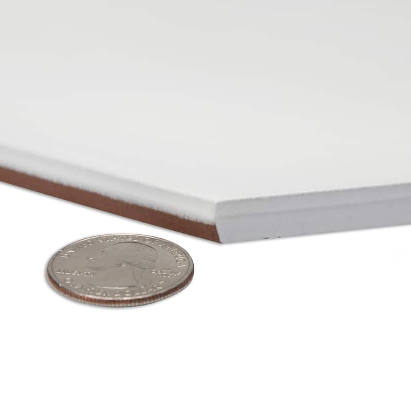 Merola Tile Monocolor Octagon Alaska with Taco Nero 12-1/4" x 12-1/4" Ceramic Floor and Wall Tile