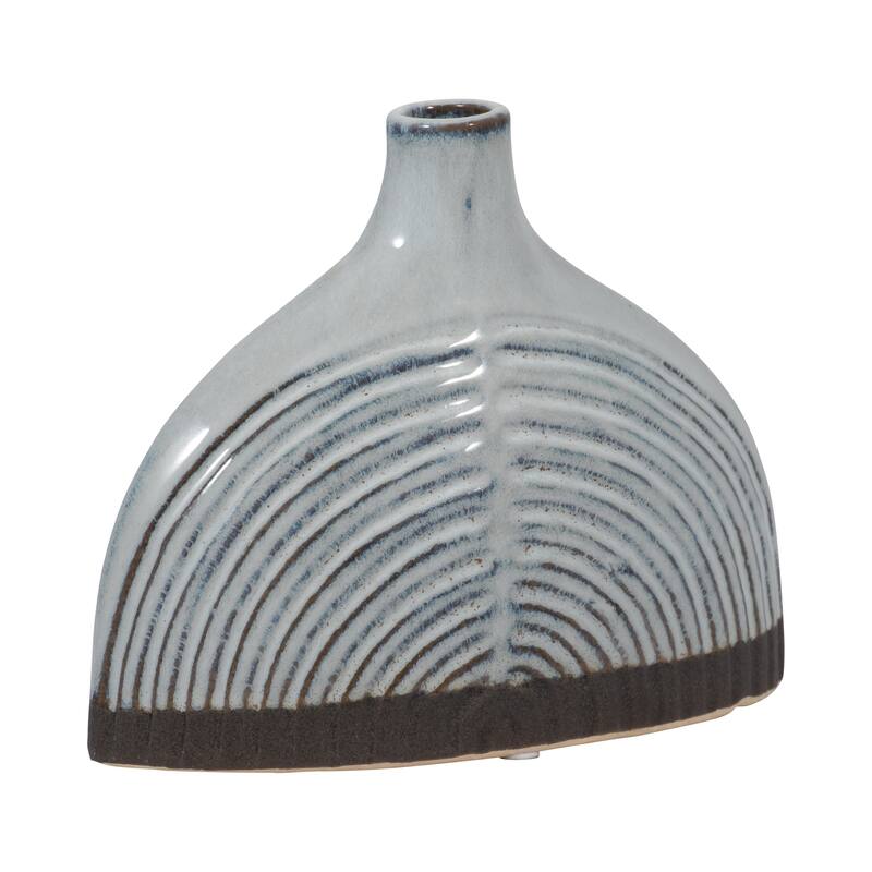 Sagebrook Home Ceramic Blue Round Half Dome Arch Vase