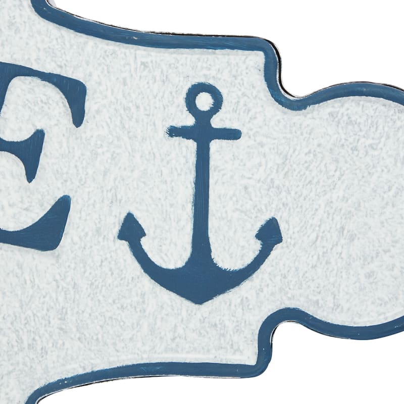 Blue Metal Welcome to the Beach Sign Home Wall Decor