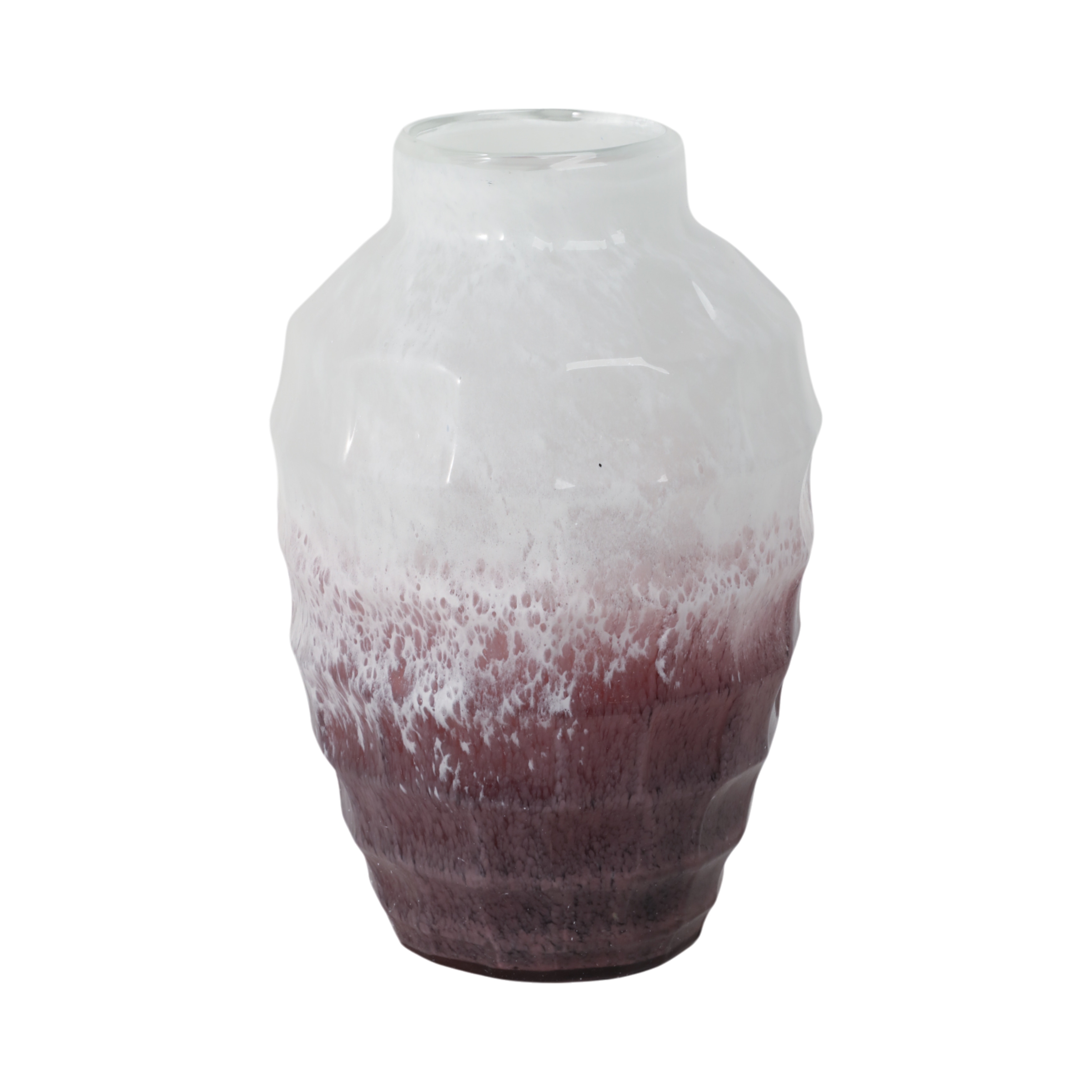 Glass Round Two-Tone Ombre Decorative Vase