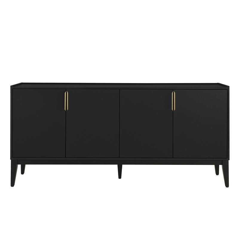 Storage Cabinet Sideboard Wooden Cabinet w/ 4 Doors，Adjustable Shelf