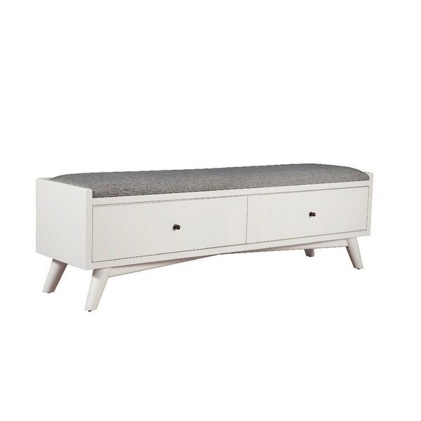 Fabric Upholstered Bedroom Bench With 2 Storage Drawers Brown And