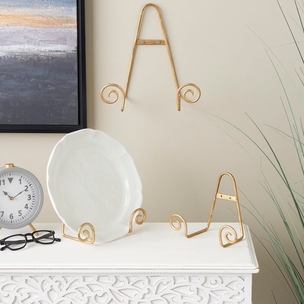 Gold Metal Tabletop and Hanging Wall Rack Display Scroll Easel (Set of 3) On Sale Bed Bath